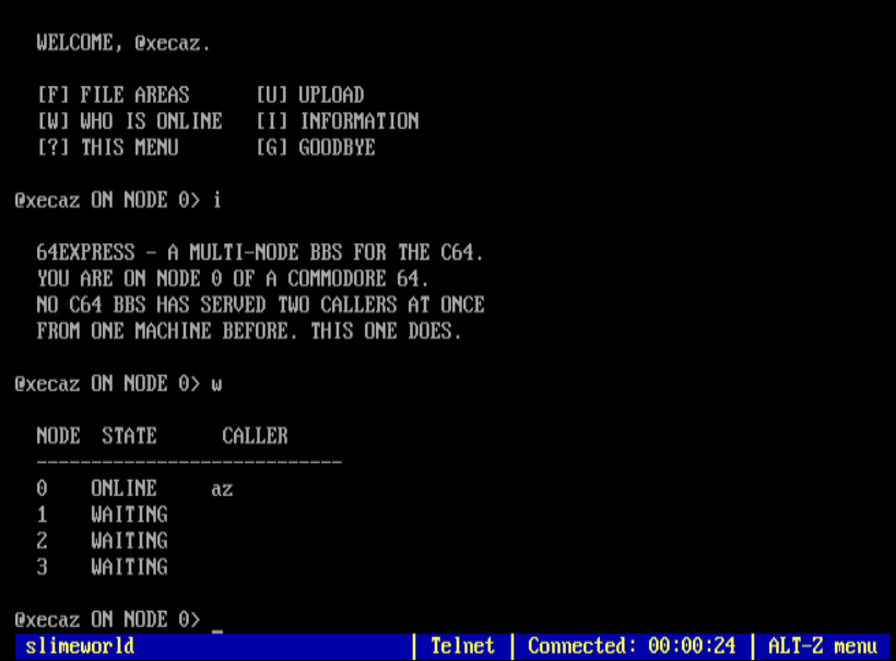 Who list showing the caller as az